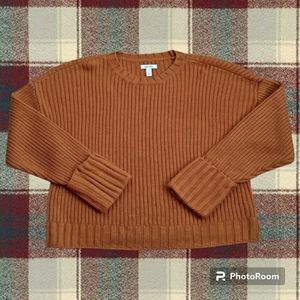 Pumpkin burnt orange chunky knit sweater